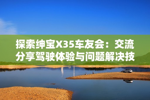 探索绅宝X35车友会：交流分享驾驶体验与问题解决技巧