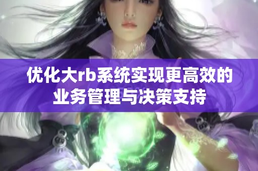 优化大rb系统实现更高效的业务管理与决策支持