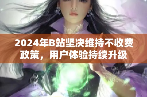 2024年B站坚决维持不收费政策，用户体验持续升级