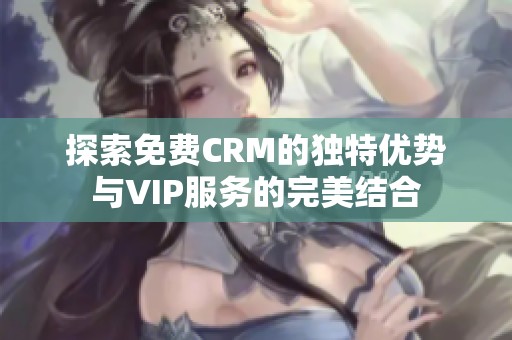 探索免费CRM的独特优势与VIP服务的完美结合