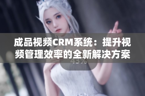 成品视频CRM系统：提升视频管理效率的全新解决方案