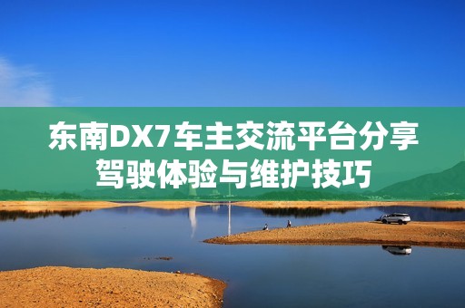 东南DX7车主交流平台分享驾驶体验与维护技巧