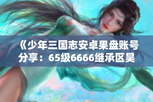 《少年三国志安卓果盘账号分享：65级6666继承区昊金将解析》