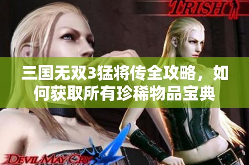 三国无双3猛将传全攻略，如何获取所有珍稀物品宝典