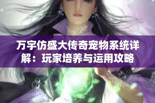 万宇仿盛大传奇宠物系统详解：玩家培养与运用攻略