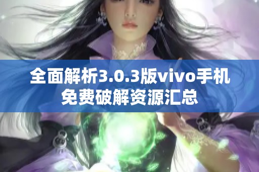 全面解析3.0.3版vivo手机免费破解资源汇总