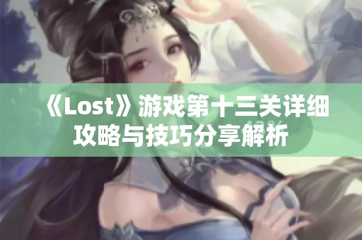 《Lost》游戏第十三关详细攻略与技巧分享解析