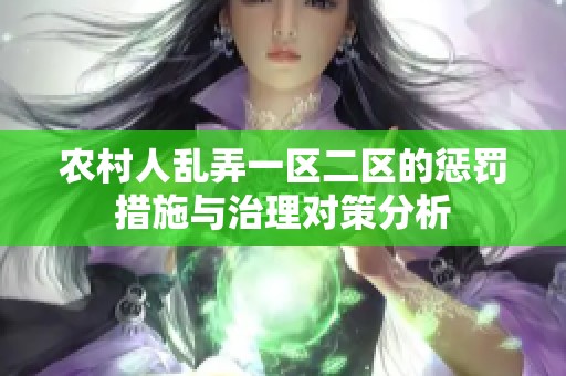 农村人乱弄一区二区的惩罚措施与治理对策分析
