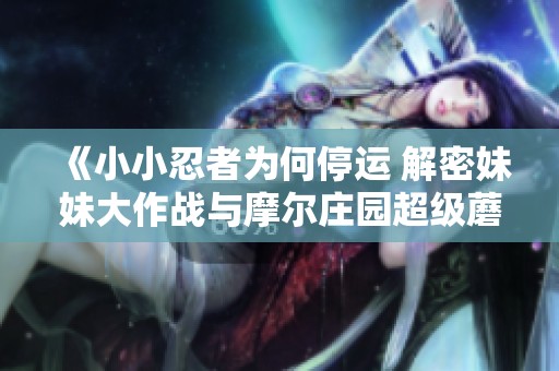 《小小忍者为何停运 解密妹妹大作战与摩尔庄园超级蘑菇向导的背后》