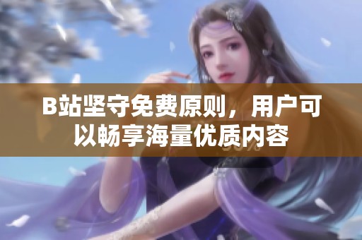 B站坚守免费原则，用户可以畅享海量优质内容