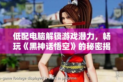 低配电脑解锁游戏潜力，畅玩《黑神话悟空》的秘密揭晓