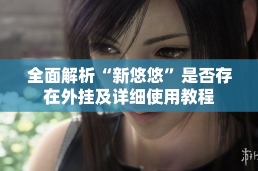 全面解析“新悠悠”是否存在外挂及详细使用教程