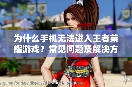 为什么手机无法进入王者荣耀游戏？常见问题及解决方法分析