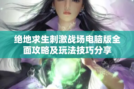 绝地求生刺激战场电脑版全面攻略及玩法技巧分享