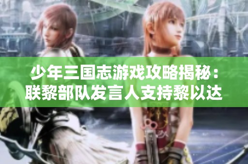 少年三国志游戏攻略揭秘：联黎部队发言人支持黎以达成的共识