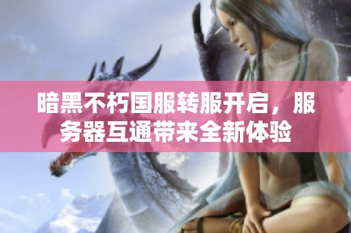 暗黑不朽国服转服开启，服务器互通带来全新体验