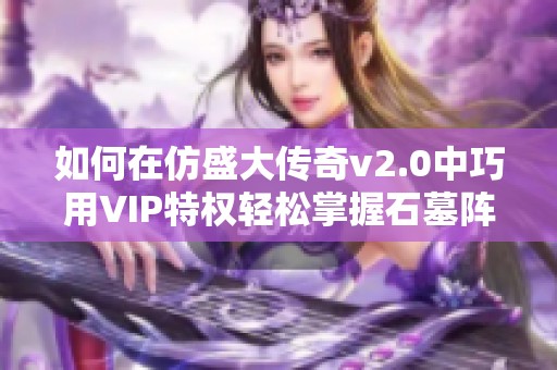 如何在仿盛大传奇v2.0中巧用VIP特权轻松掌握石墓阵走法技巧