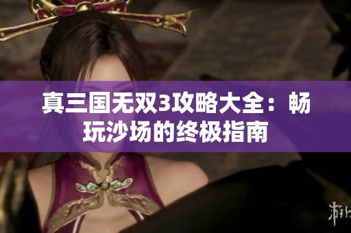 真三国无双3攻略大全：畅玩沙场的终极指南