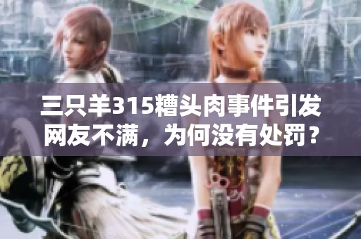 三只羊315糟头肉事件引发网友不满，为何没有处罚？